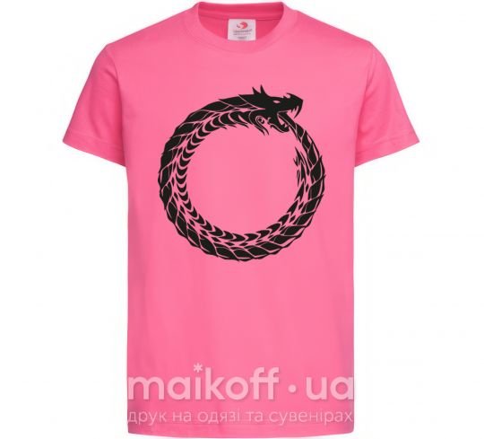 Дитяча футболка Round dragon Яскраво-рожевий фото