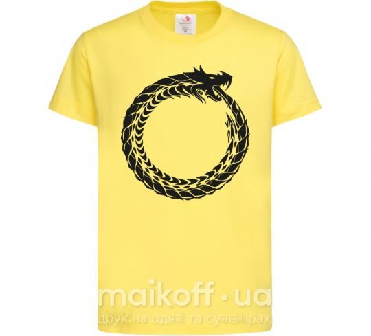Детская футболка Round dragon Лимонный фото