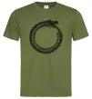 Мужская футболка Round dragon Оливковый фото