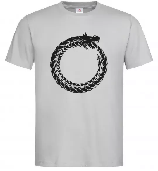 Мужская футболка Round dragon Серый фото