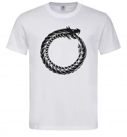 Мужская футболка Round dragon Белый фото