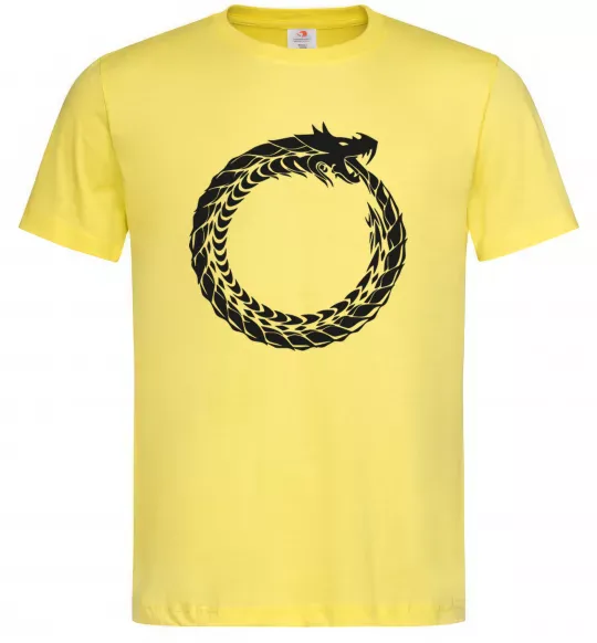 Мужская футболка Round dragon Лимонный фото