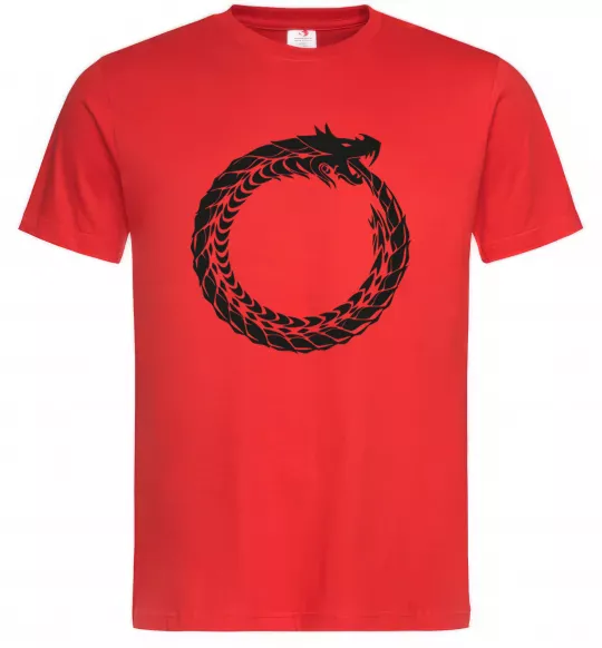 Мужская футболка Round dragon Красный фото
