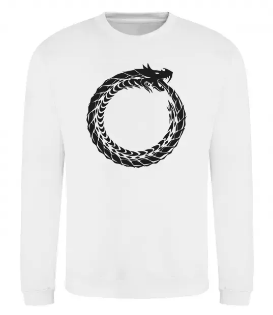 Свитшот Round dragon Белый фото