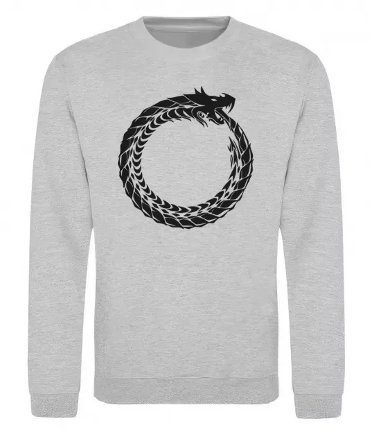Свитшот Round dragon Серый меланж фото