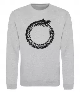 Свитшот Round dragon Серый меланж фото