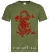 Мужская футболка Бордовый дракон Оливковый фото