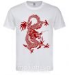 Мужская футболка Бордовый дракон Белый фото