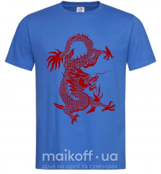 Мужская футболка Бордовый дракон Ярко-синий фото