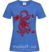 Жіноча футболка Бордовый дракон Яскраво-синій фото