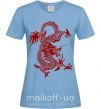 Женская футболка Бордовый дракон Голубой фото