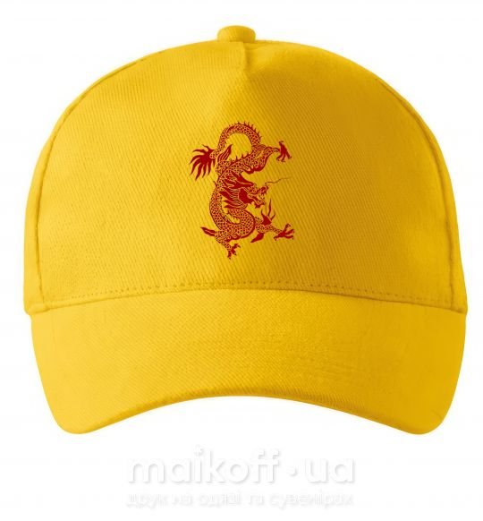 Кепка Бордовый дракон Солнечно желтый фото