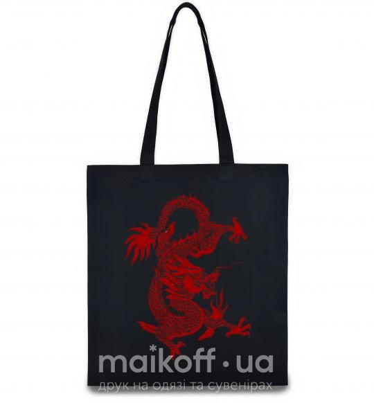Эко-сумка Бордовый дракон Черный фото