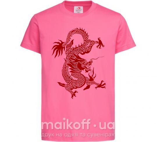 Дитяча футболка Бордовый дракон Яскраво-рожевий фото