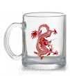 Чашка скляна Бордовый дракон Прозорий фото