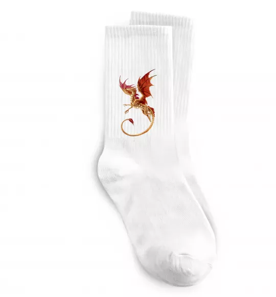 Шкарпетки Дракон в польоті Білий фото