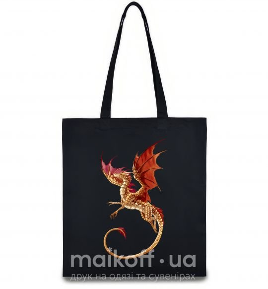 Эко-сумка Летящий дракон Черный фото
