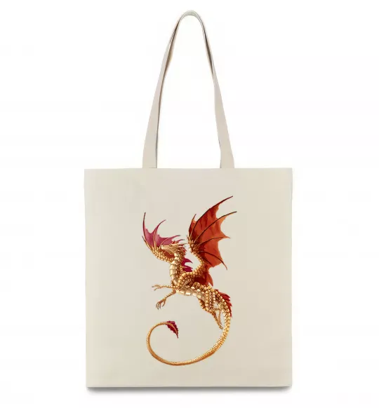 Еко-сумка Дракон в польоті Бежевий фото