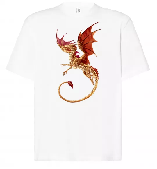 Футболка Оверсайз Дракон в польоті Белый фото