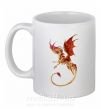 Чашка керамічна Летящий дракон Білий фото