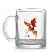 Чашка стеклянная Летящий дракон Прозрачный фото