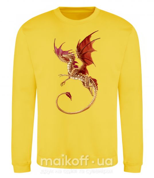 Світшот Летящий дракон Сонячно жовтий фото