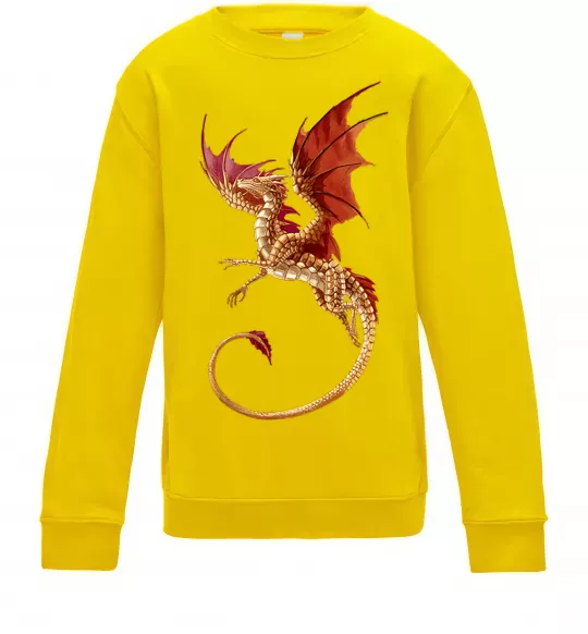 Детский Свитшот Дракон в польоті Солнечно желтый фото