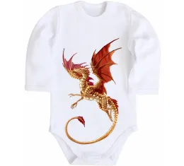 Детский боди Dragon Family Белый фото
