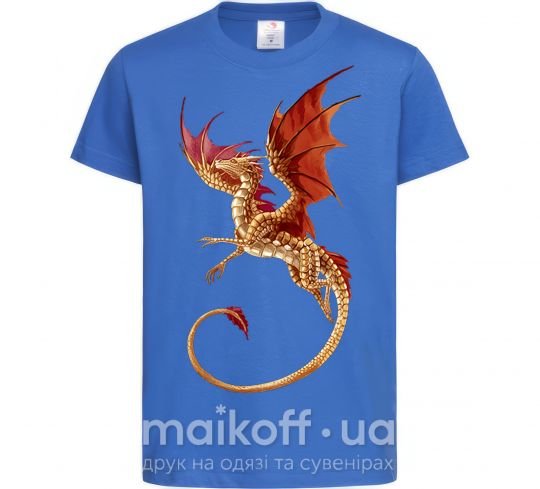Дитяча футболка Летящий дракон Яскраво-синій фото