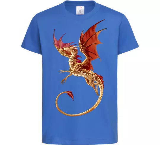 Детская футболка Дракон в польоті Ярко-синий фото