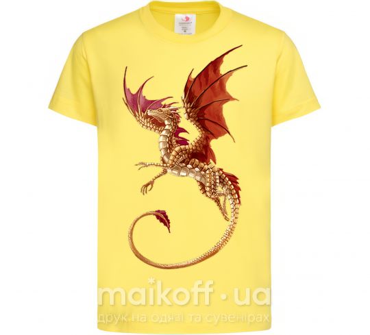 Детская футболка Летящий дракон Лимонный фото