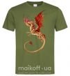 Мужская футболка Летящий дракон Оливковый фото