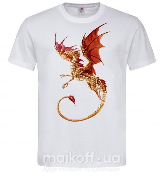 Чоловіча футболка Летящий дракон Білий фото