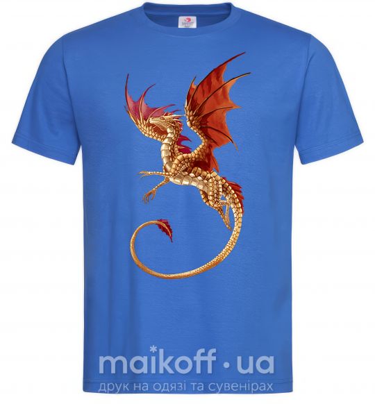 Мужская футболка Летящий дракон Ярко-синий фото