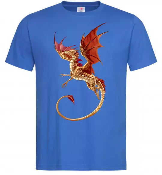 Мужская футболка Дракон в польоті Ярко-синий фото