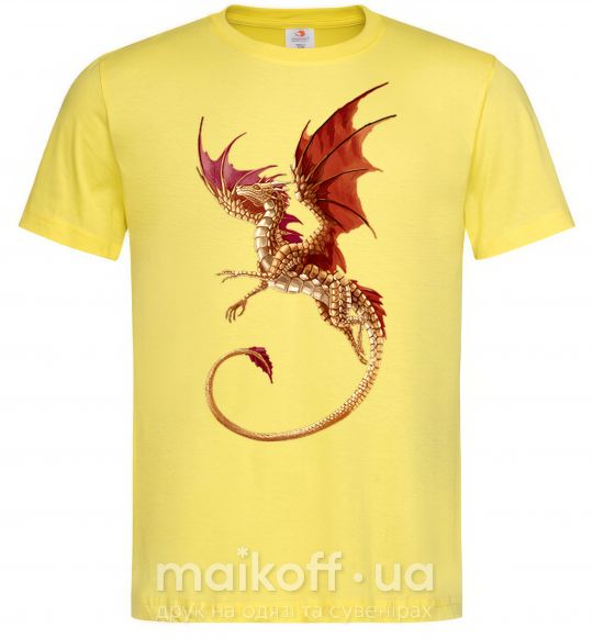 Чоловіча футболка Летящий дракон Лимонний фото