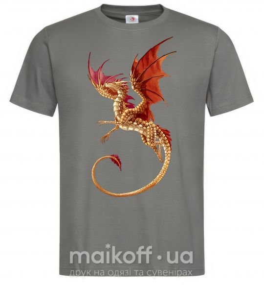 Мужская футболка Летящий дракон Графит фото