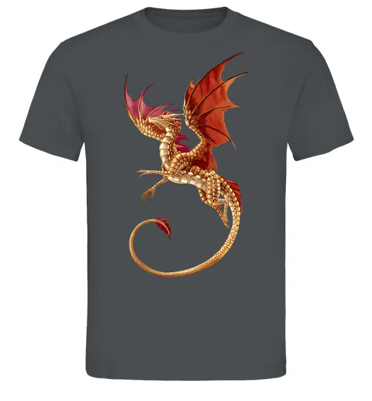 Мужская футболка Дракон в польоті Графит фото