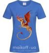 Женская футболка Летящий дракон Ярко-синий фото