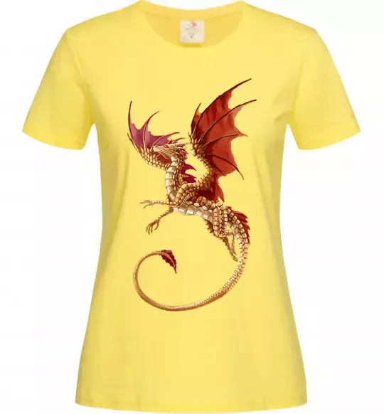 Женская футболка Дракон в польоті Лимонный фото