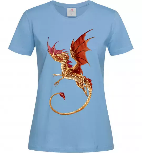 Женская футболка Дракон в польоті Голубой фото