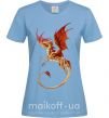 Жіноча футболка Летящий дракон Блакитний фото