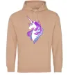 Жіноча толстовка (худі) Violet unicorn Пісочний Жіноча толстовка (худі) Violet unicorn Пісочний фото