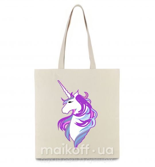 Эко-сумка Violet unicorn Бежевый фото