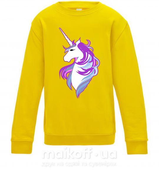 Детский Свитшот Violet unicorn Солнечно желтый фото