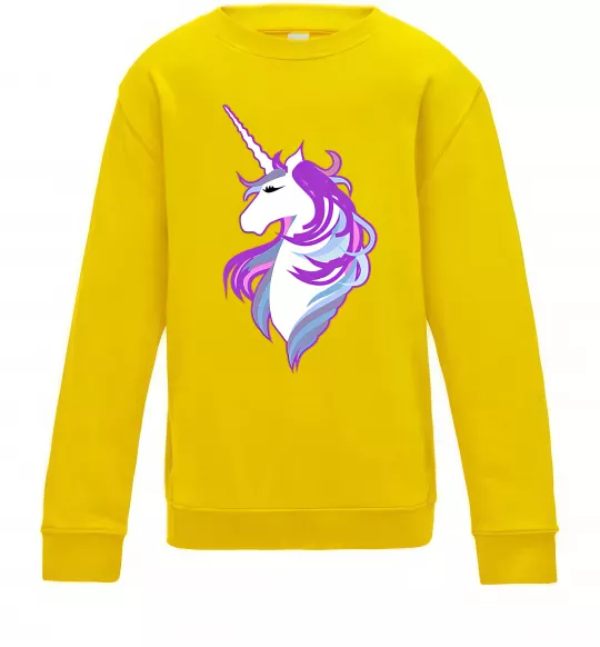 Детский Свитшот Violet unicorn Солнечно желтый фото