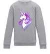Детский Свитшот Violet unicorn Серый меланж фото