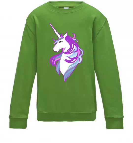 Детский Свитшот Violet unicorn Лаймовый фото