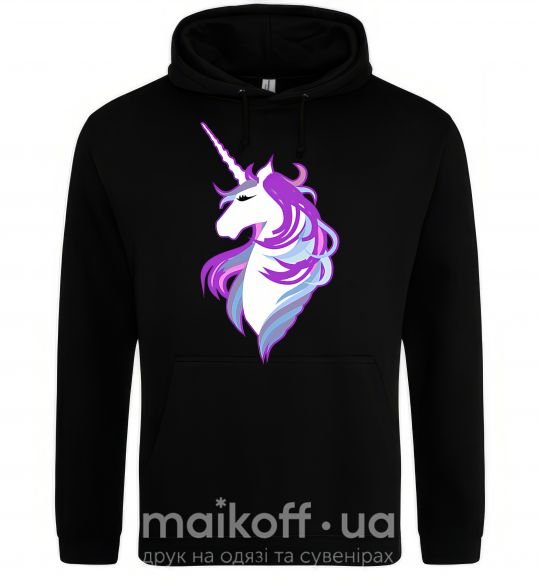 Женская толстовка (худи) Violet unicorn Черный фото