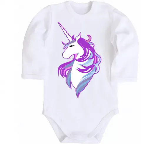 Дитячий бодік Violet unicorn Білий фото